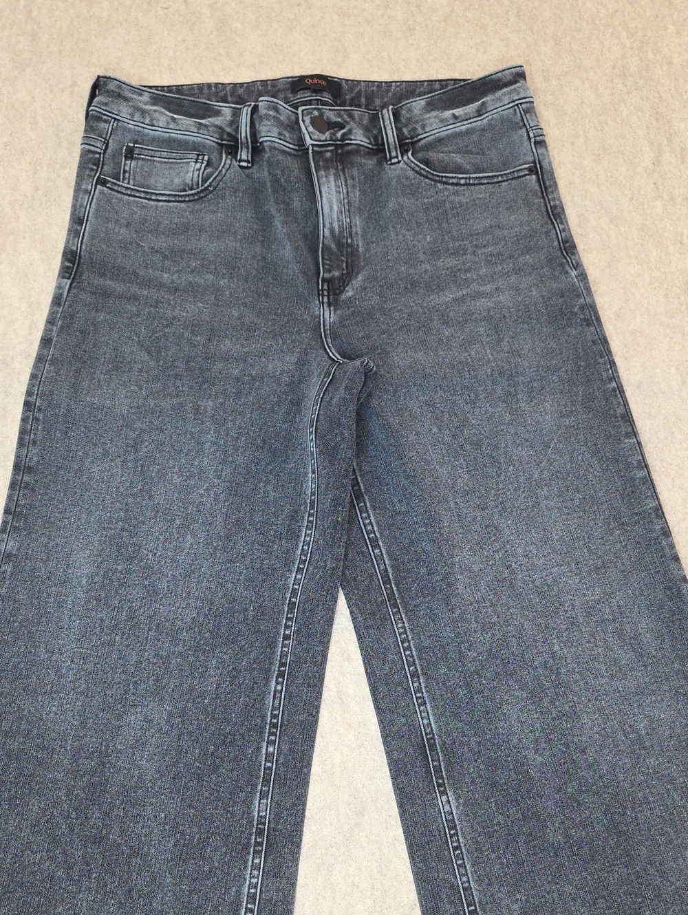 🖤 Quince Ultra-Soft High-Rise Wide Leg Jeans - Washed Black (Size 31) - Picture 4 of 16